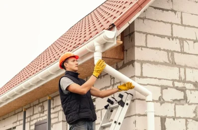 Pose et remplacement de gouttières à Brèves